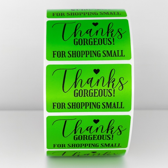 Thanks Gorgeous! For Shopping Small" Stickers | Small Business Packaging - Picture 4 of 11